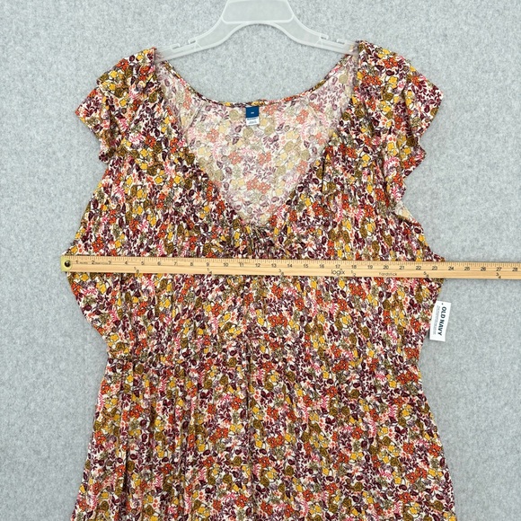 Old Navy Waist Defined Flutter Sleeve Floral Mini Dress Womens Size 2X - Picture 9 of 12